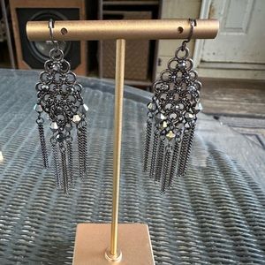 Grayish black dangle earrings